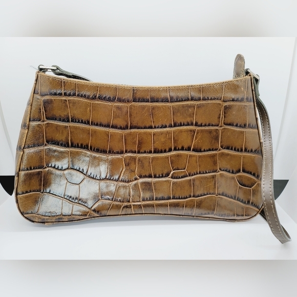 Michael Rome by Besozzi Made in Italy croc leather shoulder bag - Picture 1 of 10